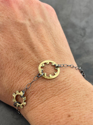 Gold Gear Chain Bracelet