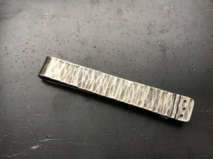Sterling Silver Hammered Tie Bar