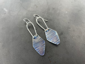 Rise and Titanium hammered earrings