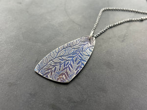 Vine Textured Titanium Necklace