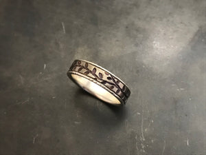 Titanium Vines Band with Sterling Silver Liner