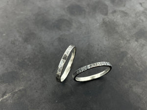 Wide Stacking Band with faceted texture