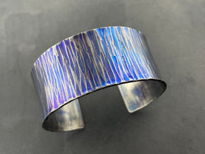 Titanium Watery Textured Wide Cuff