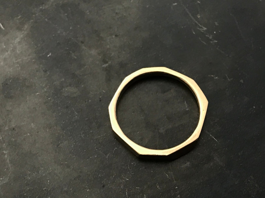Architectural Stacking Ring I - peach gold